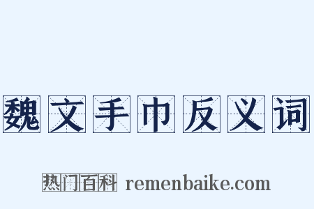 魏文手巾反义词是什么意思的图片